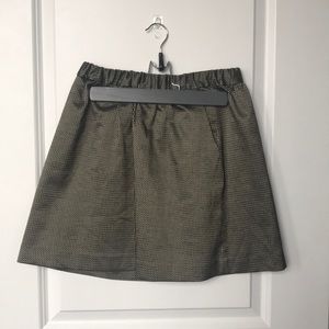 Madewell jacquard black and gold skirt